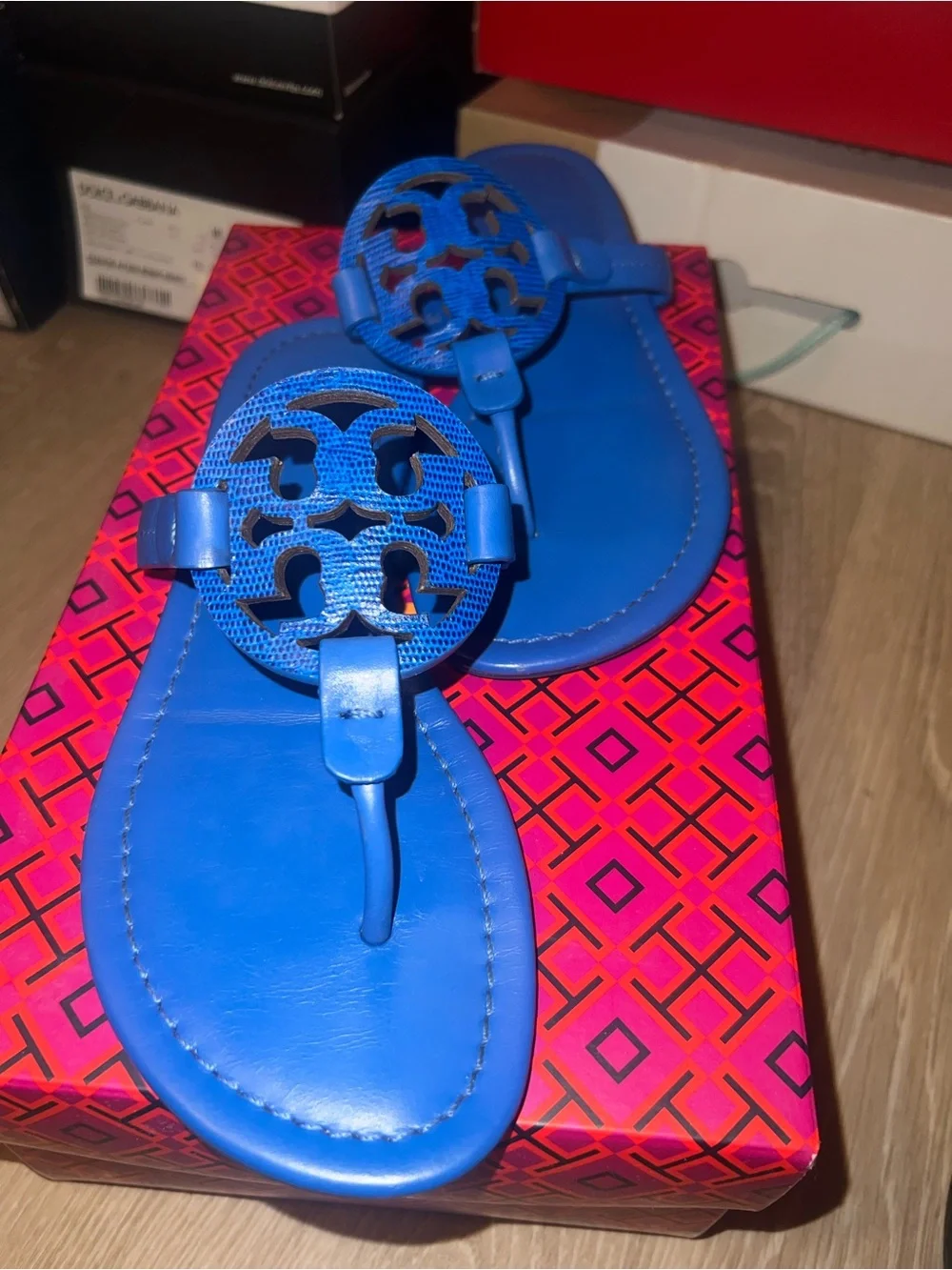 Tory Burch Bright Blue Miller Thong Sandals